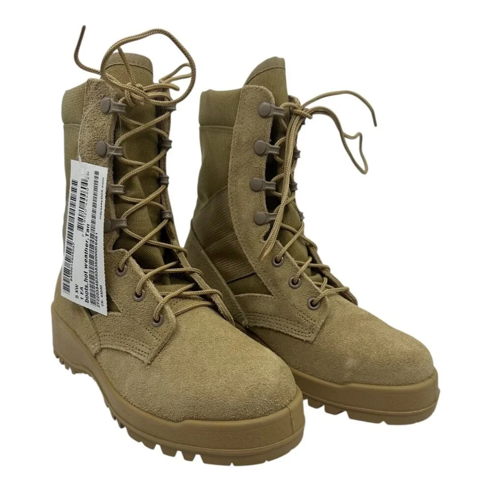 Odssey Mens SZ. 5.0 EW Combat Military Boots Tan Suede Hot Weather Tactical NWTS
